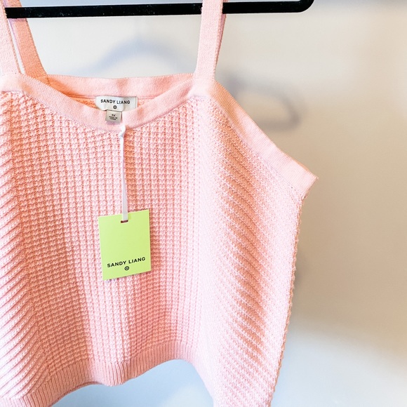 Sandy Liang x Target Sweetheart Neckline Waffle Knit Sweater Pullover Tank Top - Picture 2 of 7